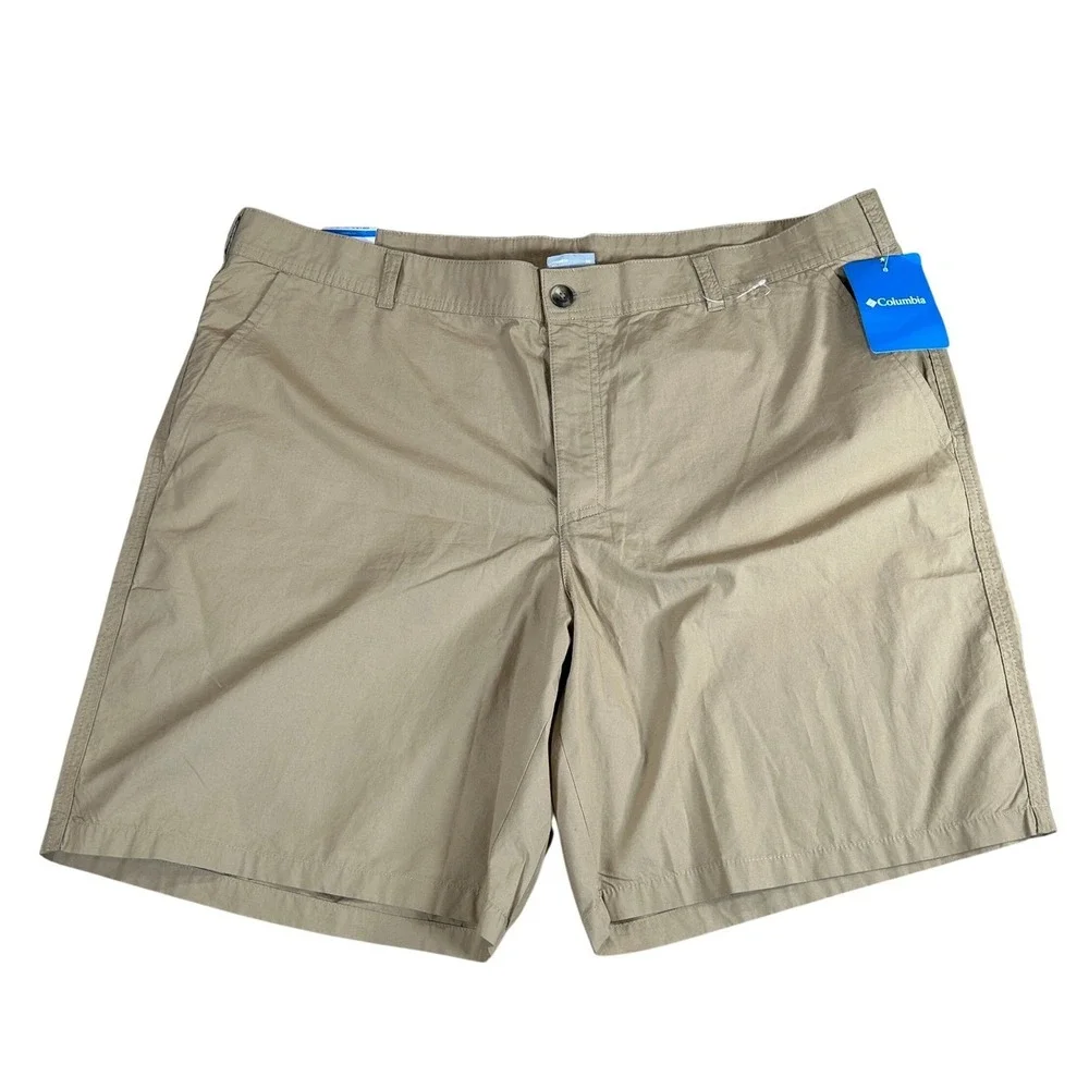 Columbia Washed Out Short Mens 40 Fossil Khaki Cotton 8 Inseam 149153245 NEW